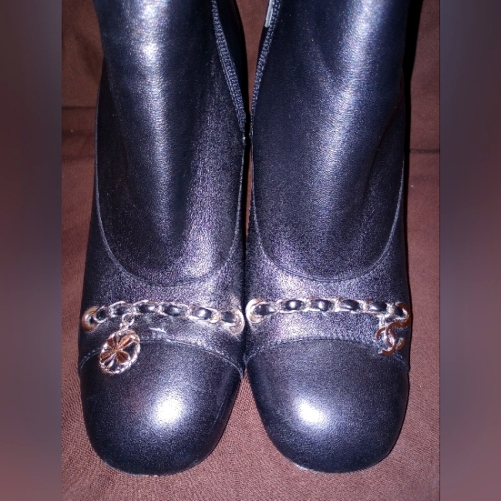 Chanel Women's Black Ankle Boots with Charms. Vintage